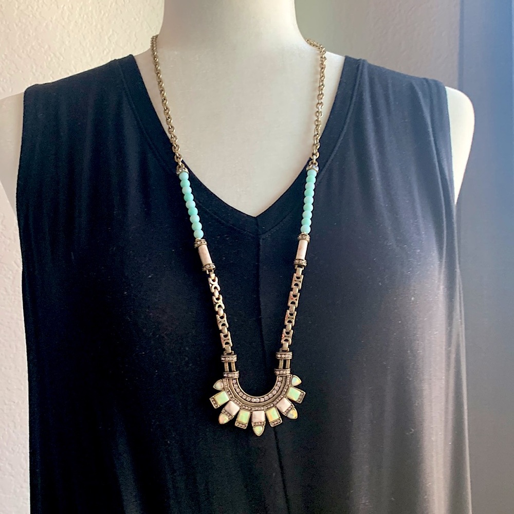 Chloe + Isabel Amazonite + opalescent overlay necklace